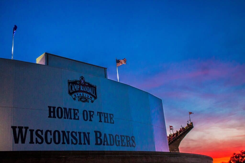 View of Camp Randall, home of the UW Badgers for the UW Madison Homecoming Weekend